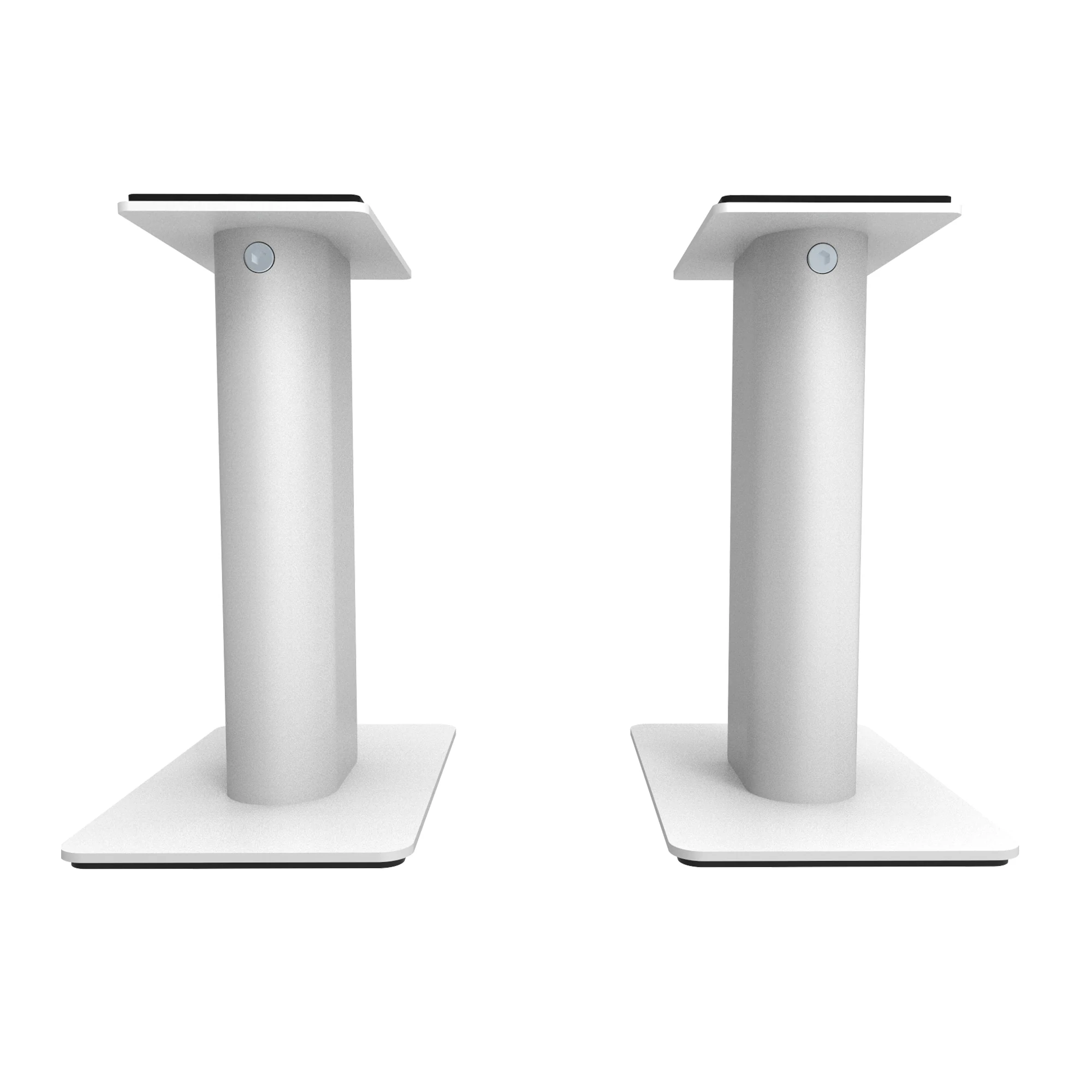 Angle. Kanto - 9" Universal Desktop Speaker Stands with Cable Management, Pair - White.