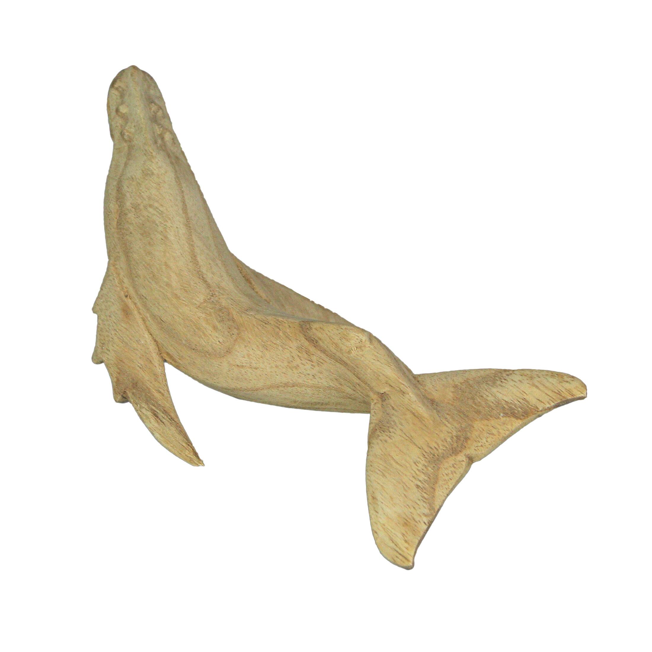 Alt View 2. Things2Die4 - 8" Hand Carved Humpback Whale Wooden Sculpture – Nautical Ocean Decor Figurine - Brown.