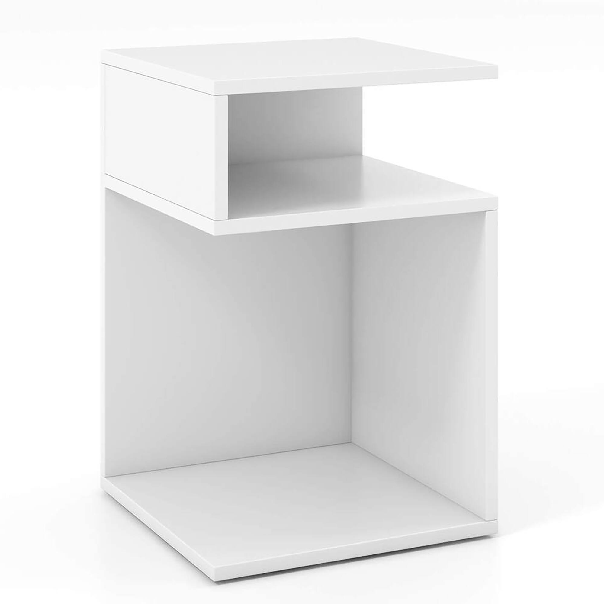 Alt View 8. Gymax - Gymax 2PCS S-Shaped Side Table for Small Space Morden End Table w/S-Shaped Frame White - White.