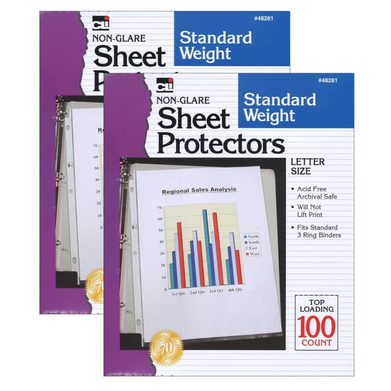 Charles Leonard - Sheet Protectors  Standard Weight  Letter Size  Non-Glare  100 Per Box  2 Boxes price history on PriceWatchPro