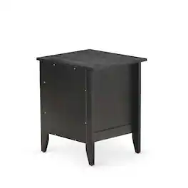 East West Furniture - GA-06-ET Modern Nightstand Bedroom with 1 Wooden Drawer, Stable and Sturdy Constructed - Wire - Wire Brushed Black