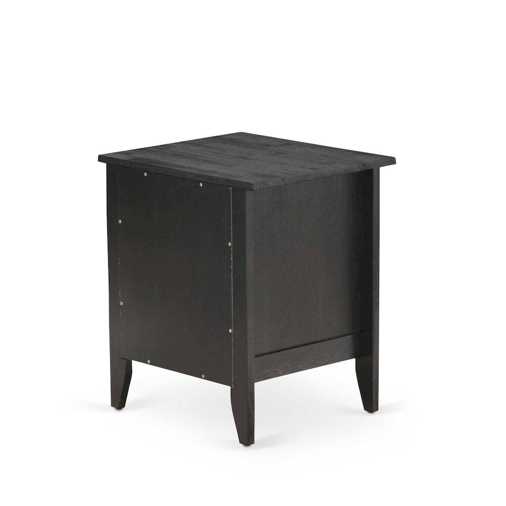 Front. East West Furniture - East West Furniture GA-06-ET Modern Nightstand Bedroom with 1 Wooden Drawer, Stable and Sturdy Constructed - Wire - Wire Brushed Black.