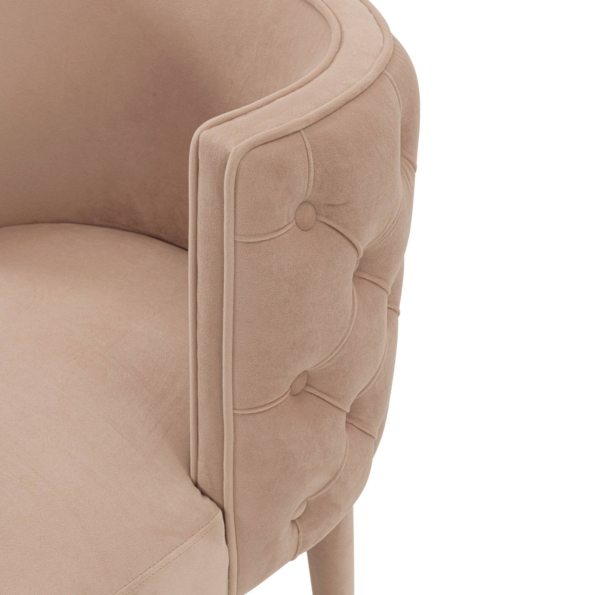 Back. Manhattan Comfort - Maya Modern Velvet Dining Chair - Nude.
