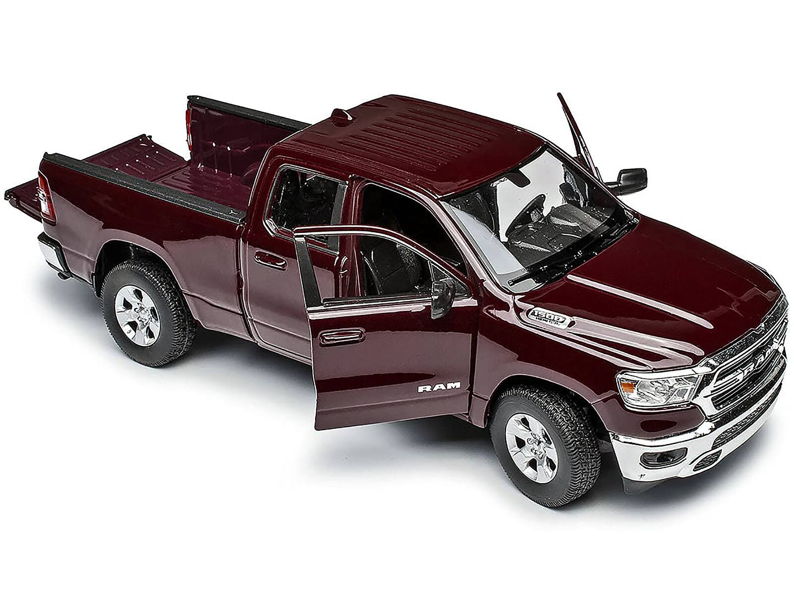 Left. Welly - 2019 RAM 1500 Pickup Truck Dark Red Metallic "NEX Models" Series 1/27 Diecast Model Car by Welly - Dark Red Metallic.