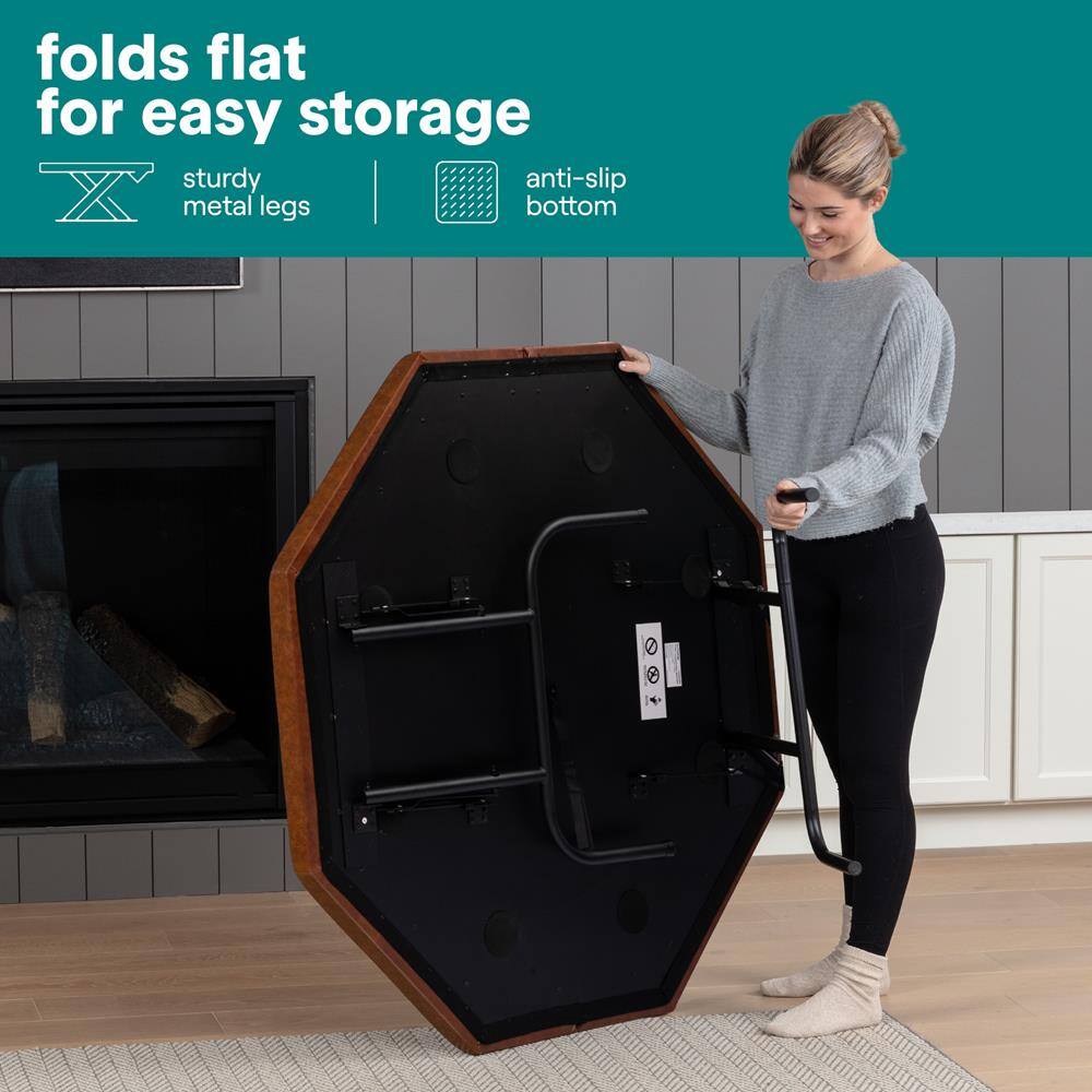 folds flat for easy storage  
sturdy metal legs  
anti-slip bottom