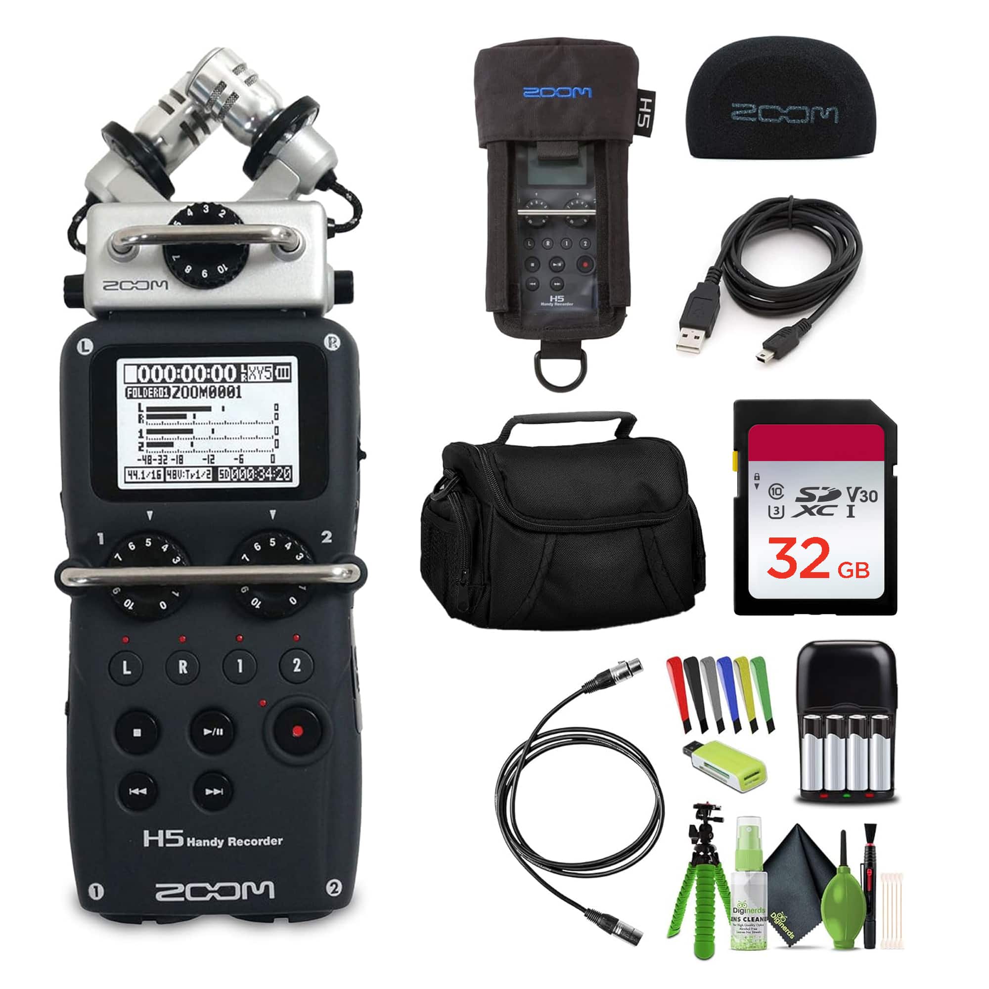 Zoom - H5 4-Track Portable Handy Recorder with Interchangeable X/Y Mic Capsule