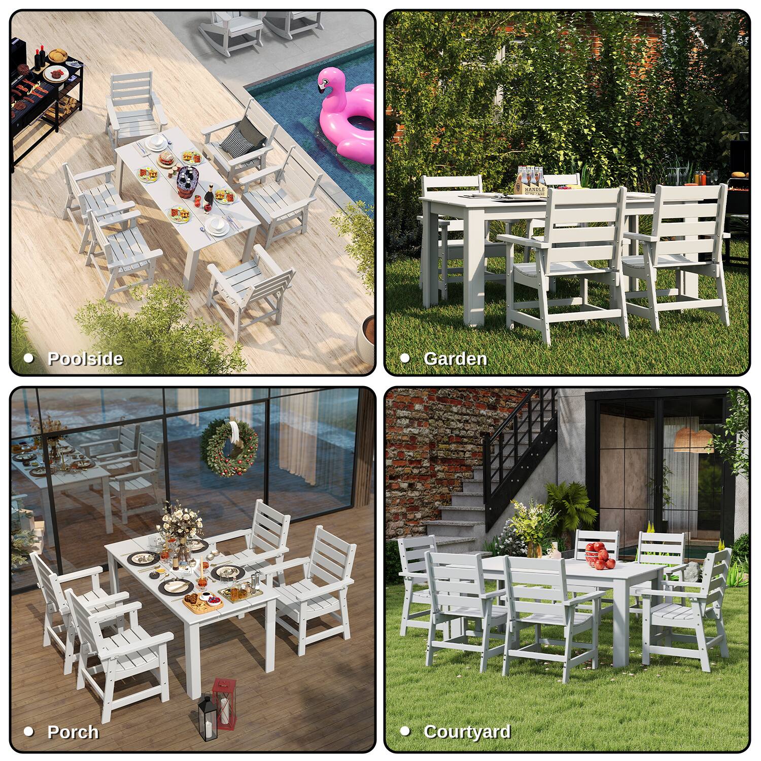 - Poolsid
- Garden
- Porch
- Courtyard