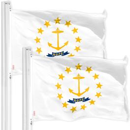 G128 - 2-Pack Rhode Island State Flag 3 x 5 ft 150D Polyester with Brass Grommets - Assorted Colors