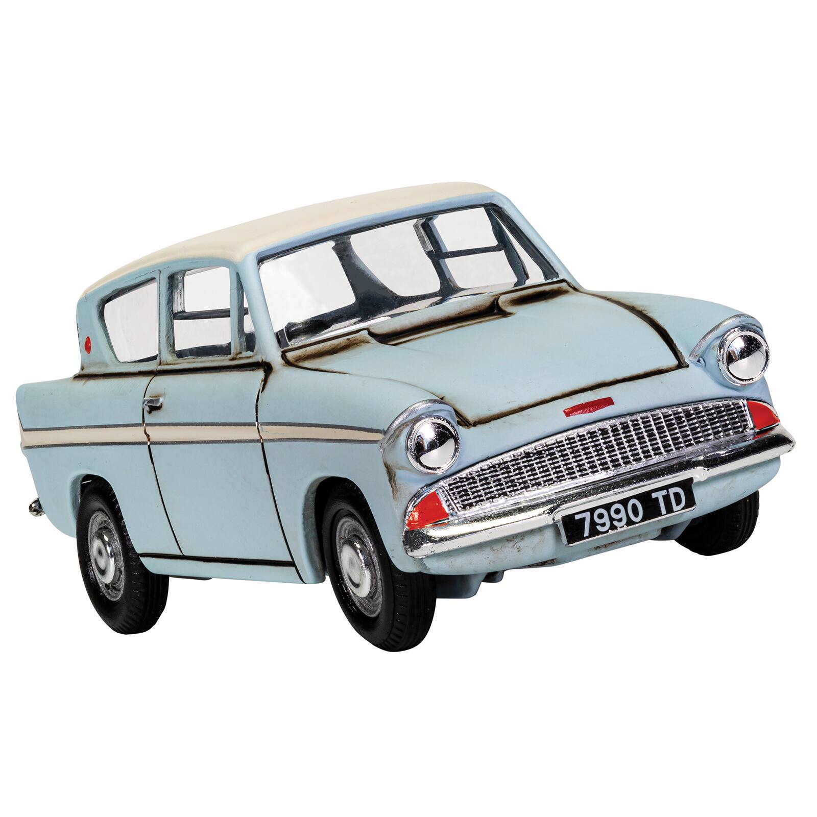 Alt View 1. Corgi - Flying Ford Anglia RHD Light Blue with White Top (Weathered) with Figures "Harry Potter" Movie Diecast Model by Corgi.