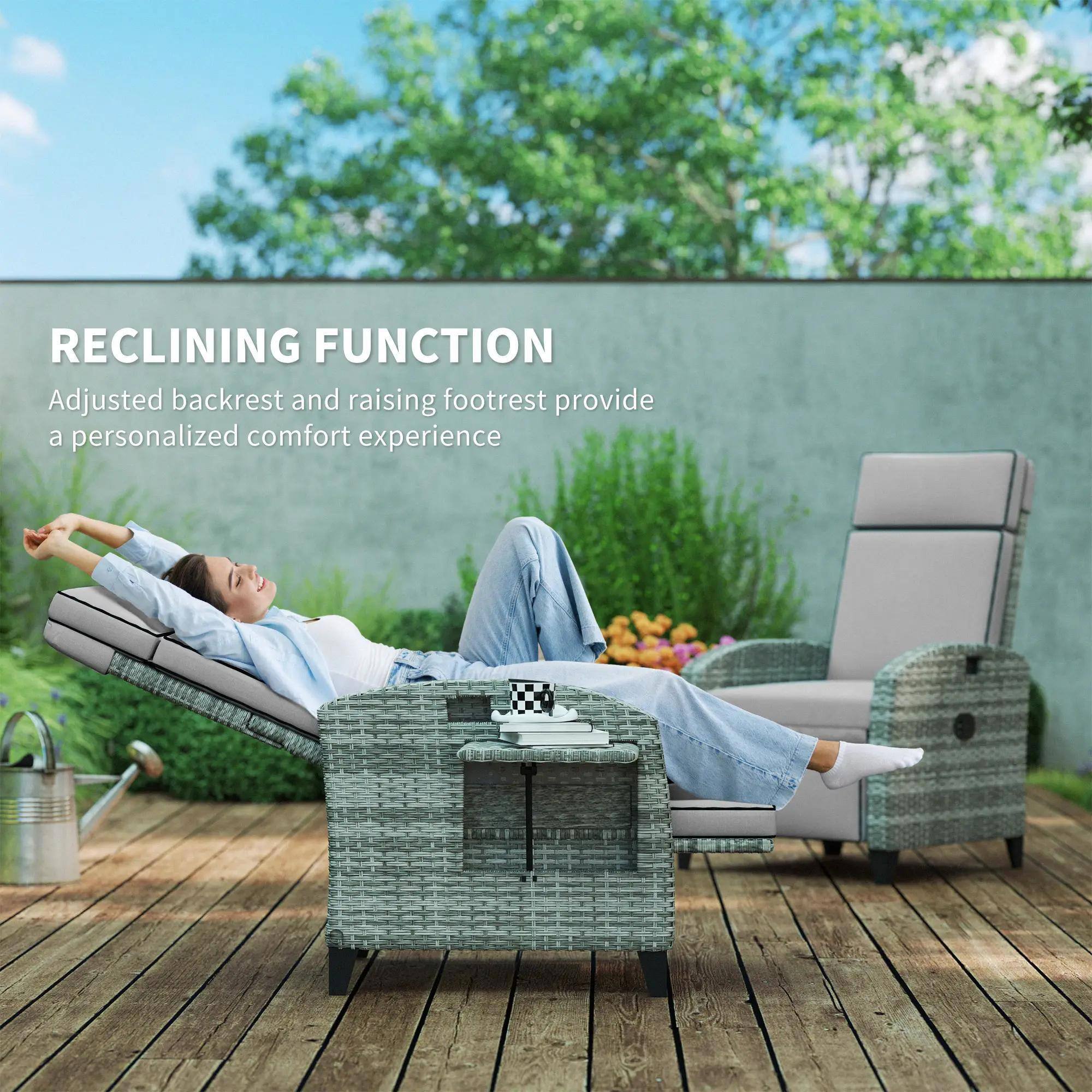 RECLINING FUNCTION
Adjusted backrest and raising footrest provide a personalized comfort experience