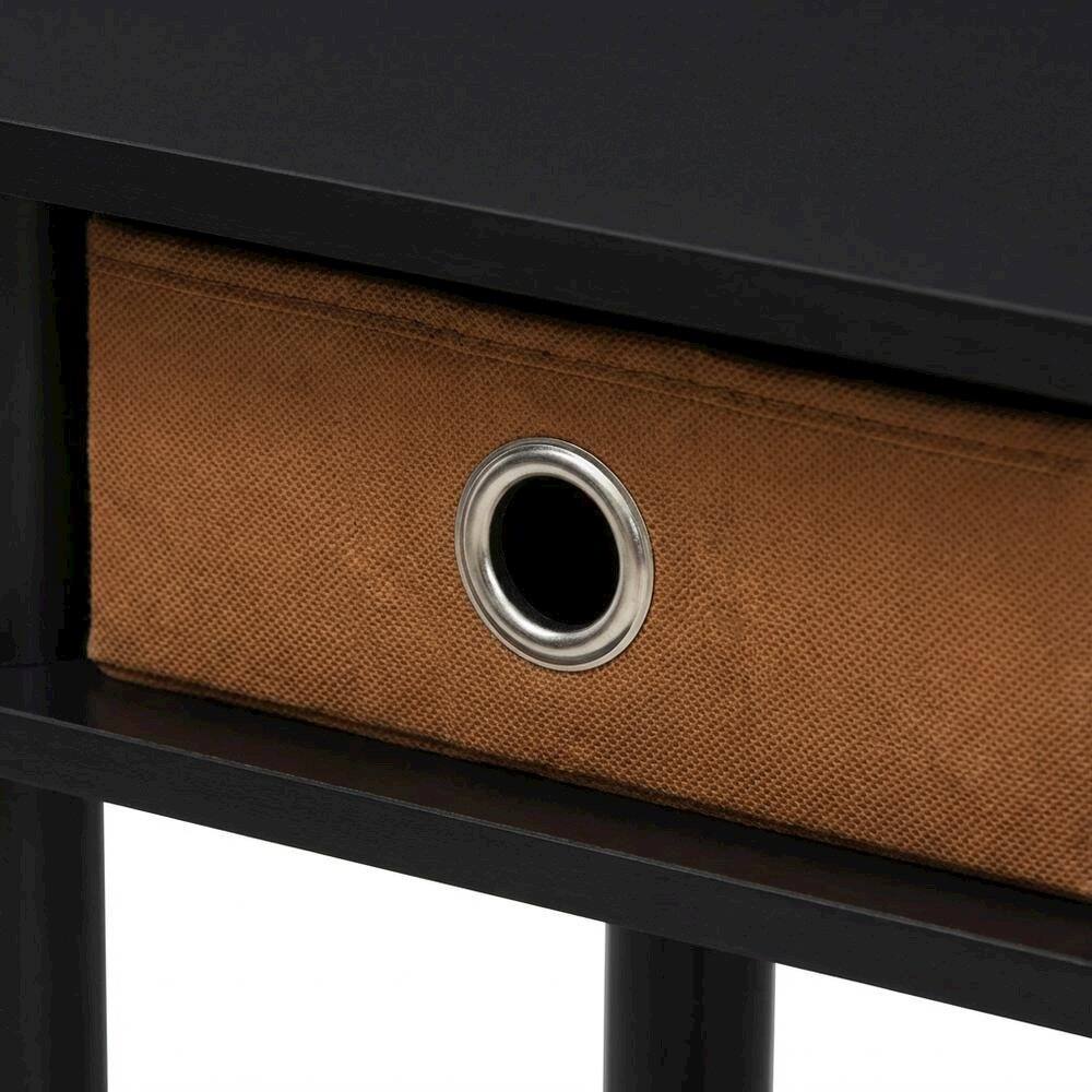 Alt View 1. FurniFact - Espresso/Brown Tall End Tables with Storage Bins - Set of 2 - Espresso/Brown.