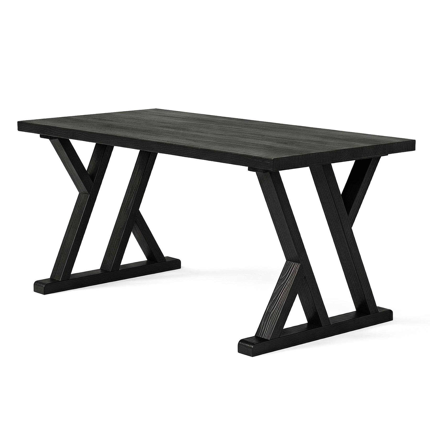 Alt View 6. Tribesigns - Farmhouse Dining Table with Solid Wood Construction and Rectangular Top for Dining Room and Kitchen - Brown.