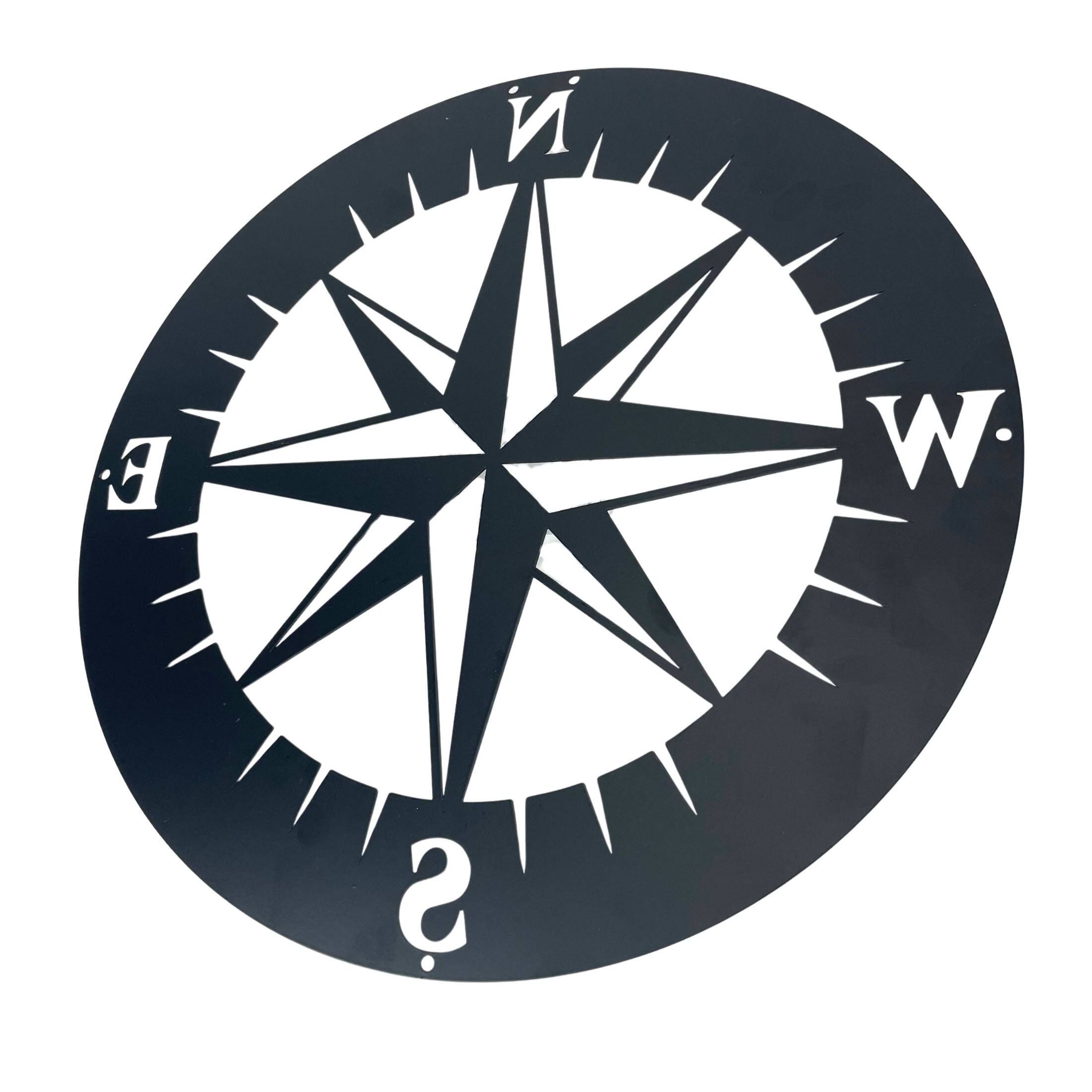 Alt View 6. Chesapeake Bay - Metal Compass Rose Wall Art – 15.5 Inch, Nautical Décor, Home Accent - Black.