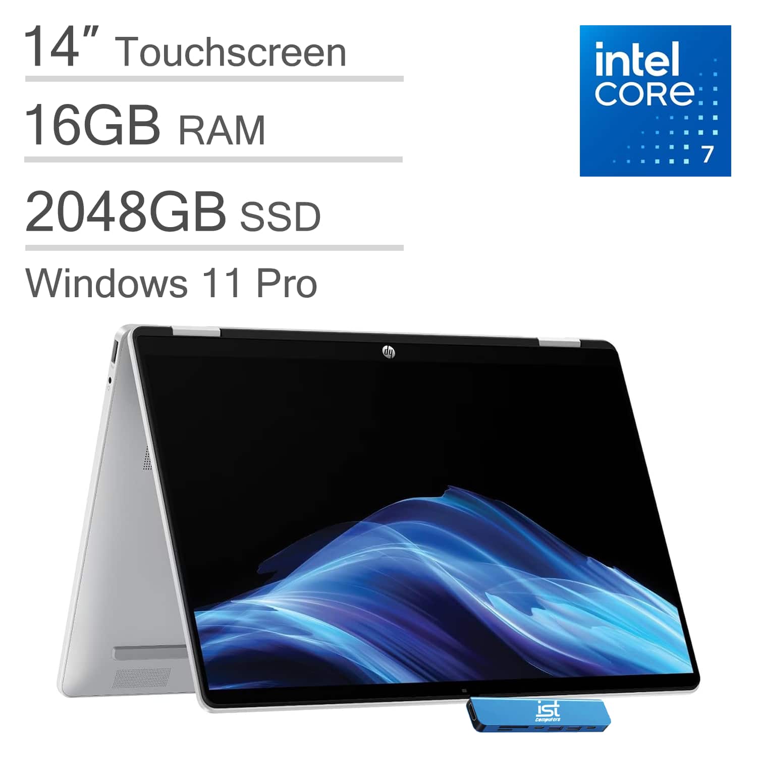 HP - OmniBook 5 Flip 2-in-1 14" WUXGA Touch-Screen Laptop - Intel Core 7 150U 2024- 16GB Memory - 2TB SSD - Glacier Silver