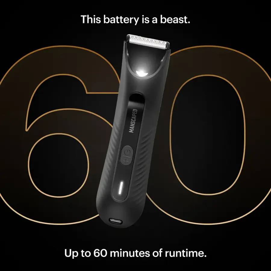 This battery is a beast. MANSCAPED a trimmer with up to 60 minutes of runtime.