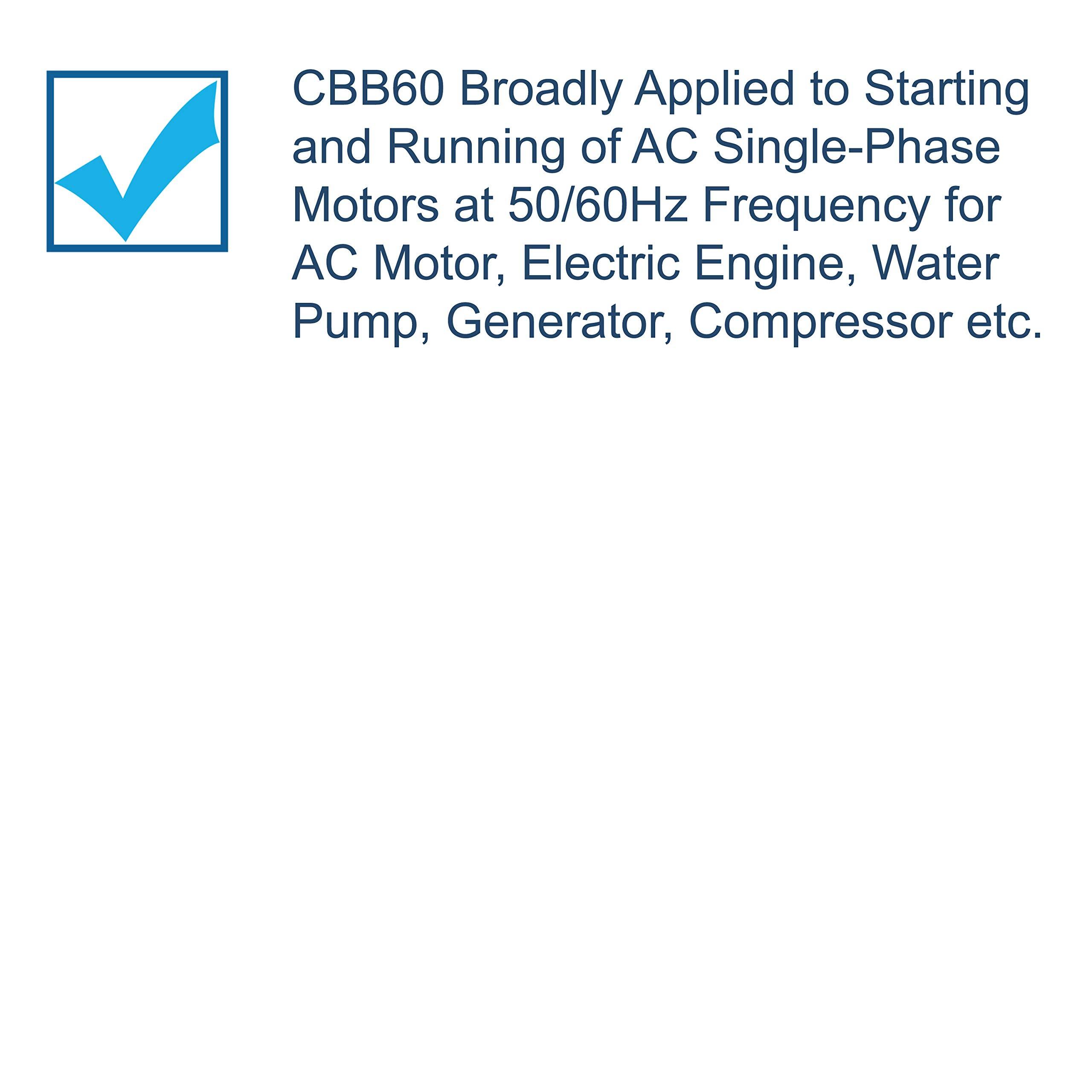CBB60 Broadly Applied to Starting and Running of AC Single-Phase Motors at 50/60Hz Frequency for AC Motor, Electric Engine, Water Pump, Generator, Compressor etc.