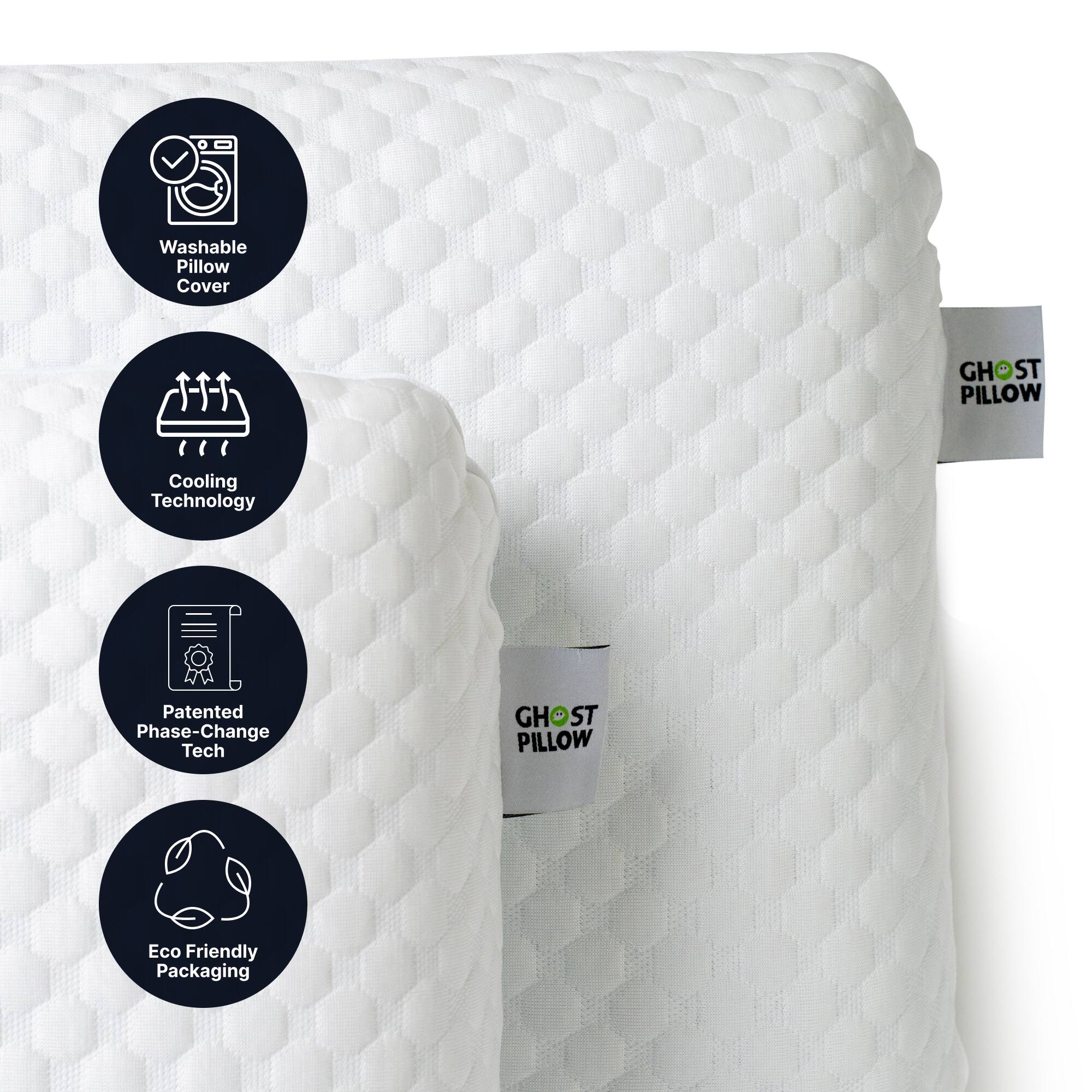 - Washable Pillow Cover
- Cooling Technology
- Patented Phase-Change Tech
- Eco Friendly Packaging