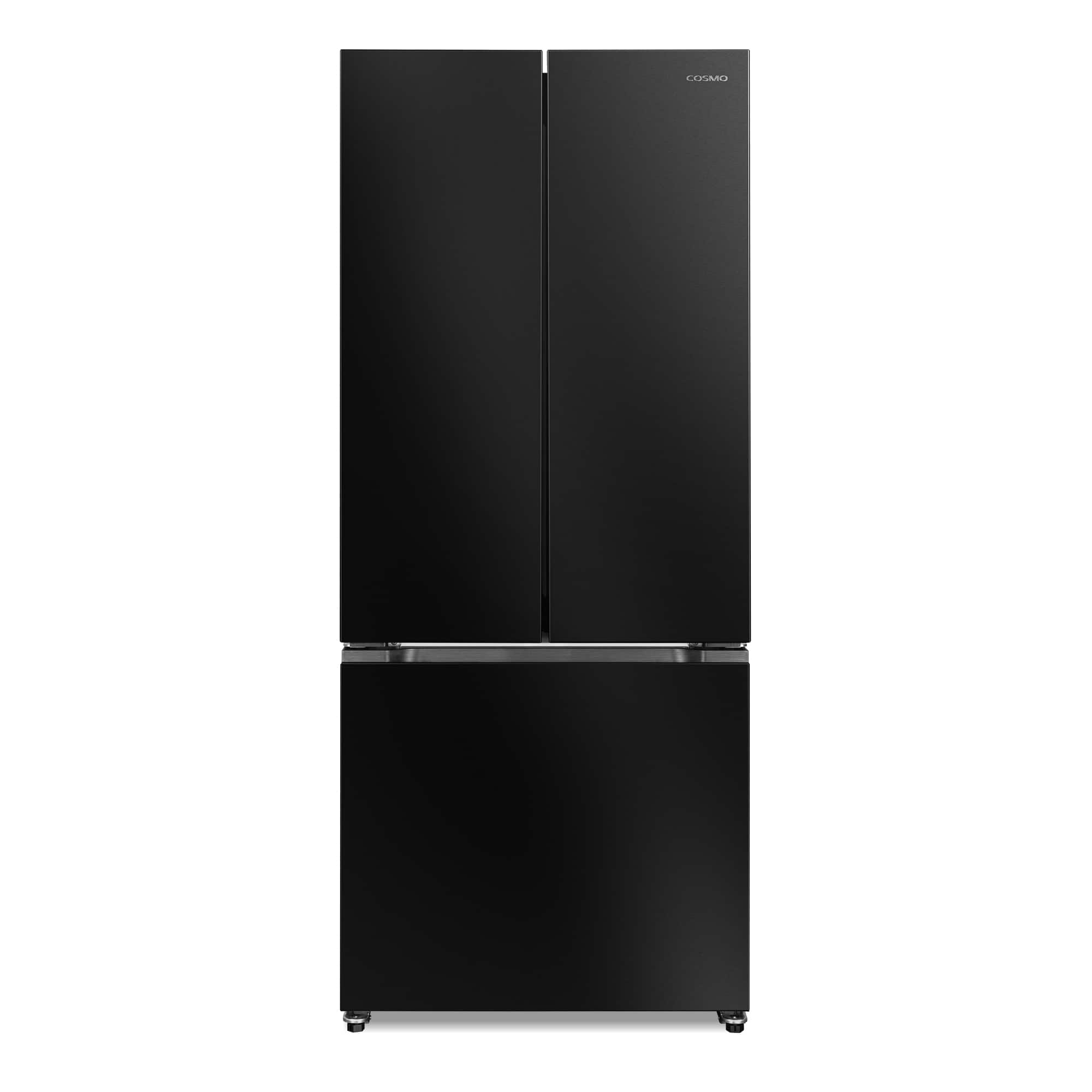 COSMO - COS-RFFV183RBK 30 in. Vista Collection 17.5 cu. ft. Counter Depth 3-Door French Door Refrigerator, Freezer Drawer - Matte Black