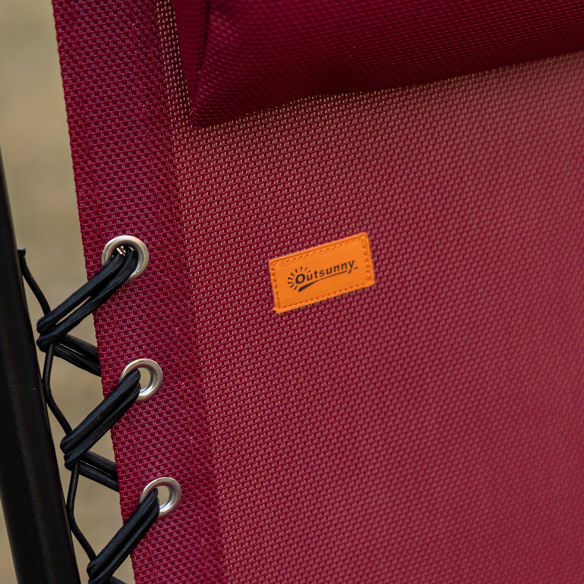 Alt View 5. Outsunny - Outsunny Zero Gravity Chair Set with Side Table, Folding Reclining Chair with Cupholders & Pillows - Wine Red.