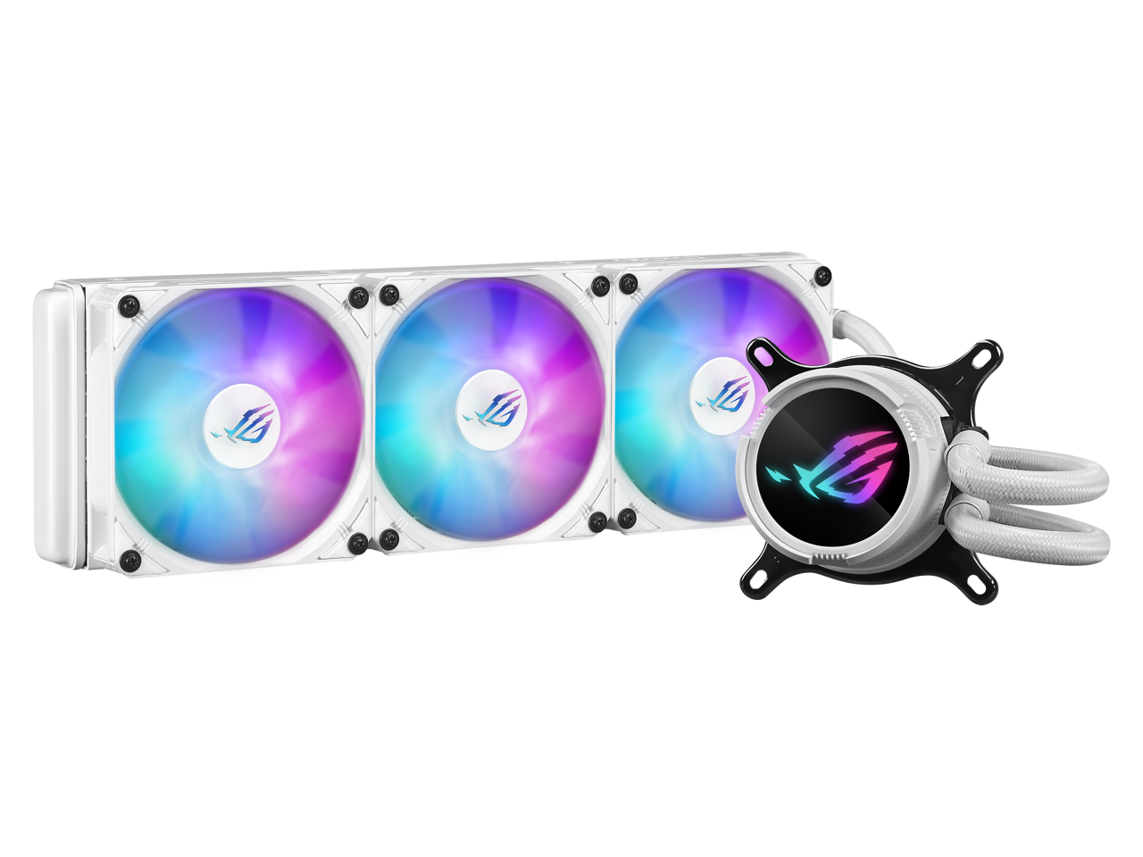 Alt View 1. ASUS - ASUS ROG Strix LC III 360 ARGB White - Gen7 Pump, 360° Block, Aura Lighting - White.