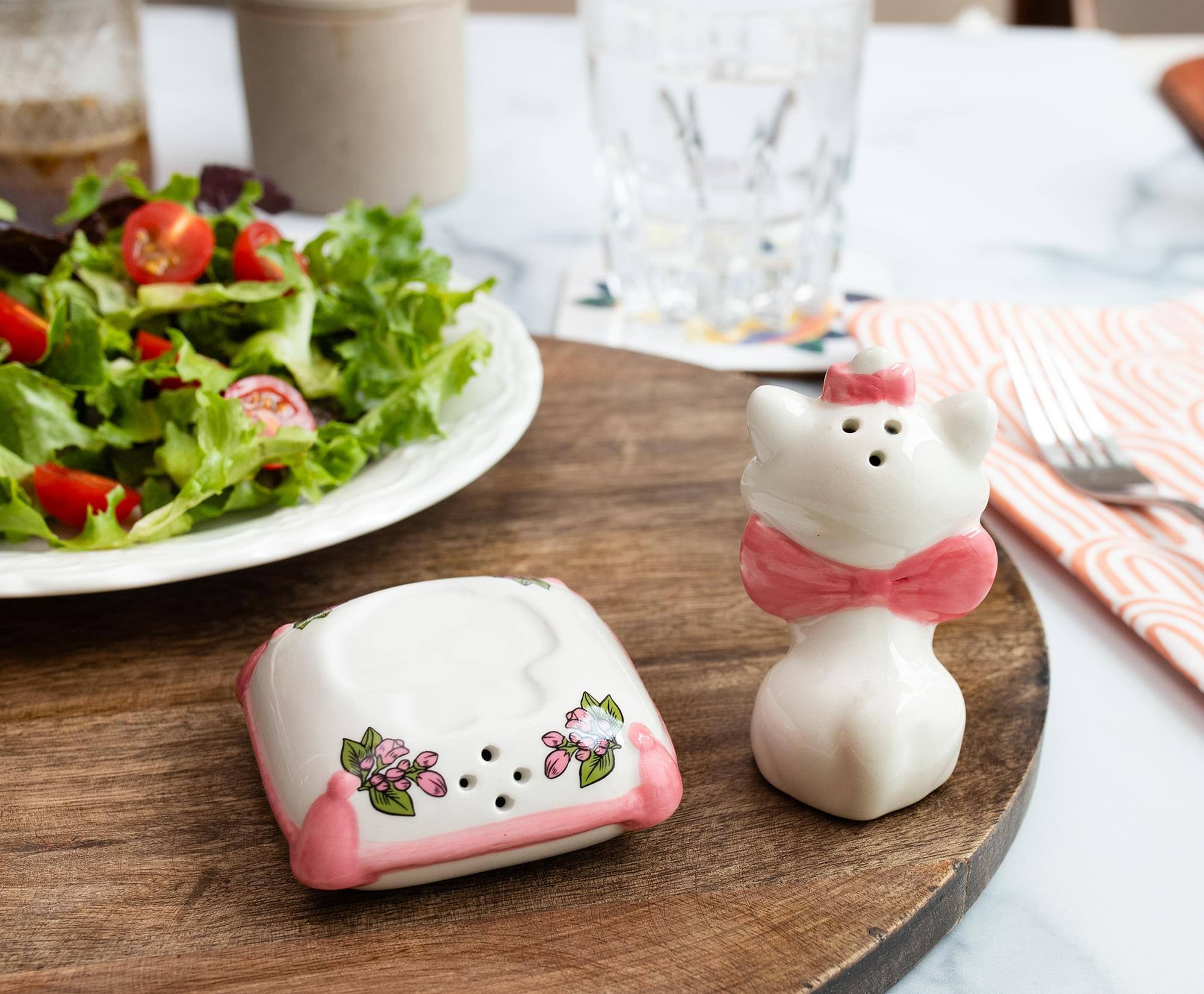 Alt View 4. Silver Buffalo - Disney The Aristocats Marie With Pillow Ceramic Salt and Pepper Shaker Set - Pink.