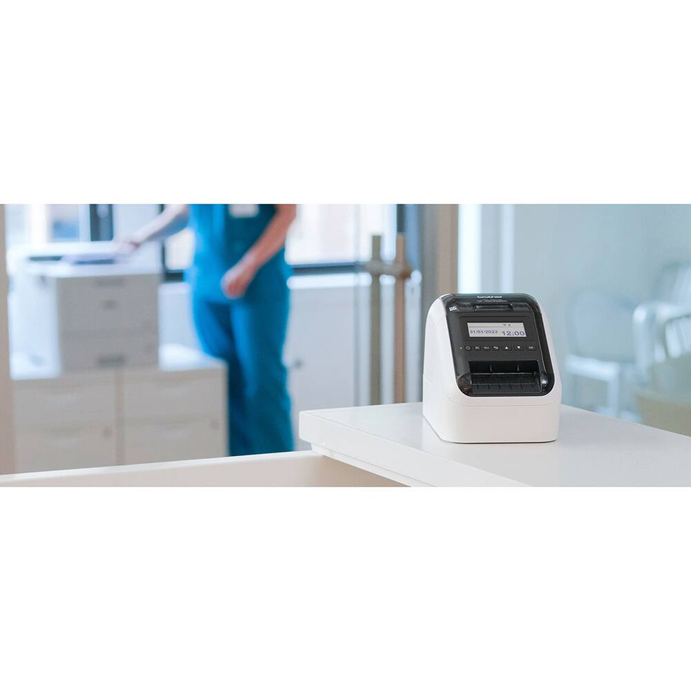 Alt View 8. Brother - QL-820NWB Professional Thermal Label Printer with Multiple Connectivity Options + 600 White Paper Labels DK1202 Bundle - White/Black.