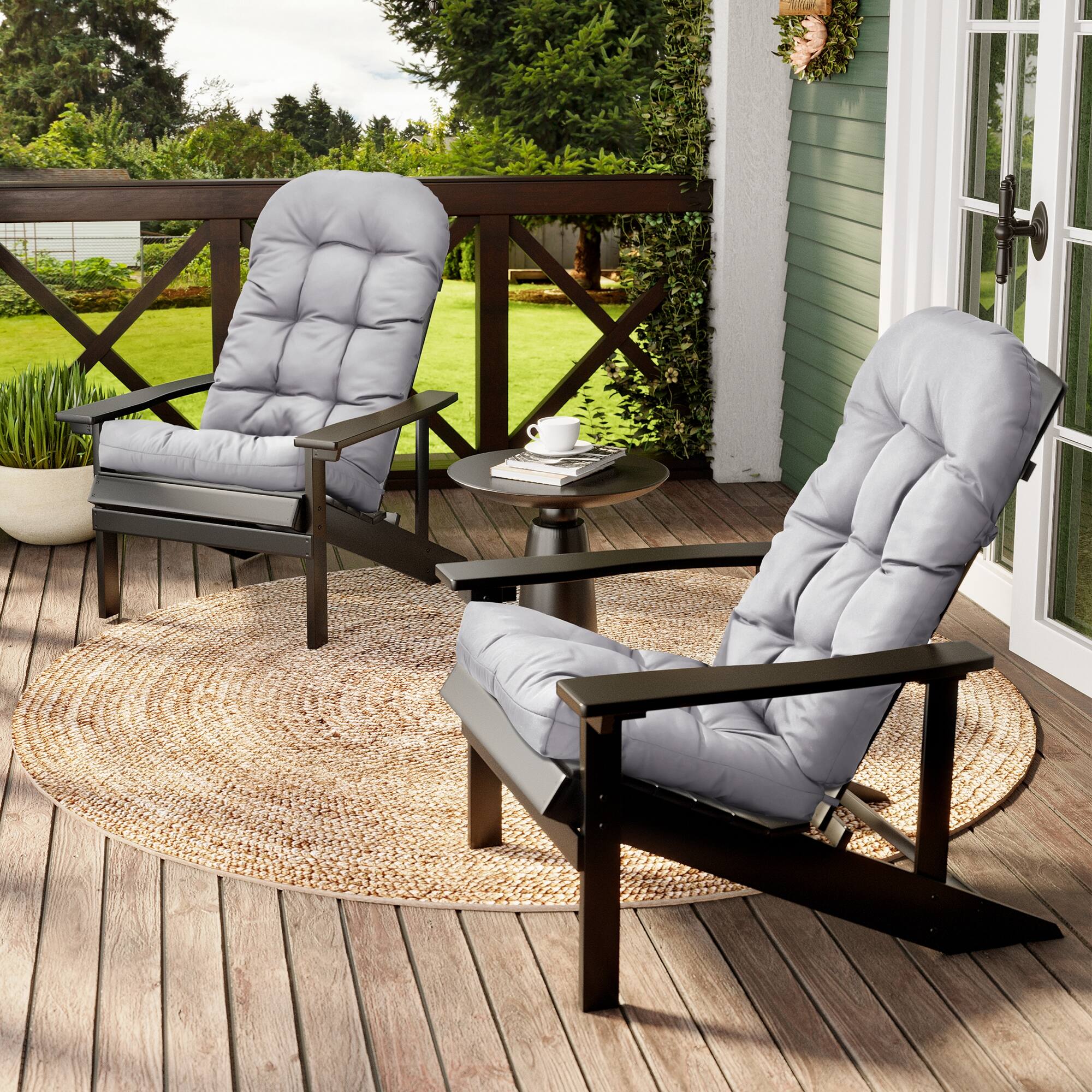 Alt View 4. Crestlive Products - Crestlive Products Outdoor High Back Adirondack Rocking Chair Cushions - Light gray.