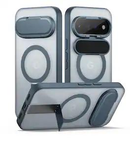 SURITCH - Case for Google Pixel 11 Pro XL Translucent Back Cover with Kickstand & Camera Cover, Compatible with Magsafe - Deep Blue