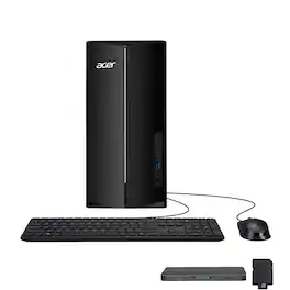 Acer - Aspire Desktop,Intel Core i5-14400,32GB DDR5,2TB SSD+160GB Dock Set,Keyboard & Mouse,Wi-Fi 6E,Win 11 Pro - Black
