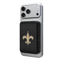 Front. Keyscaper - New Orleans Saints Wireless Magnetic Power Bank - Black.