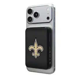 Keyscaper - New Orleans Saints Wireless Magnetic Power Bank - Black