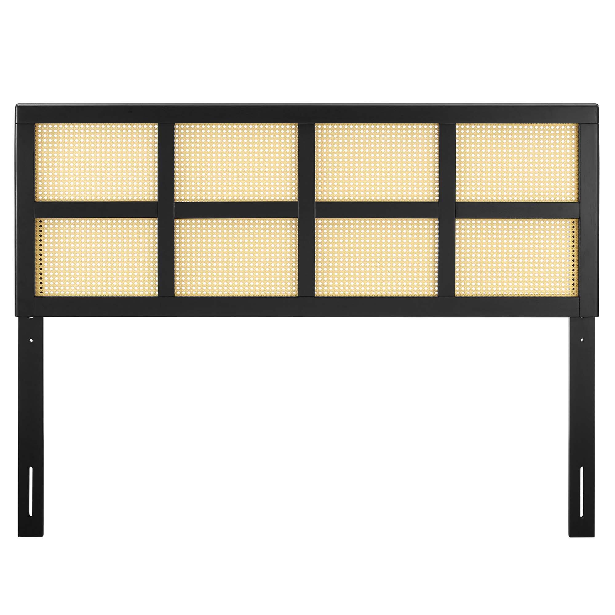Back. Modway - Luana Cane Queen Headboard by Modway - Black.