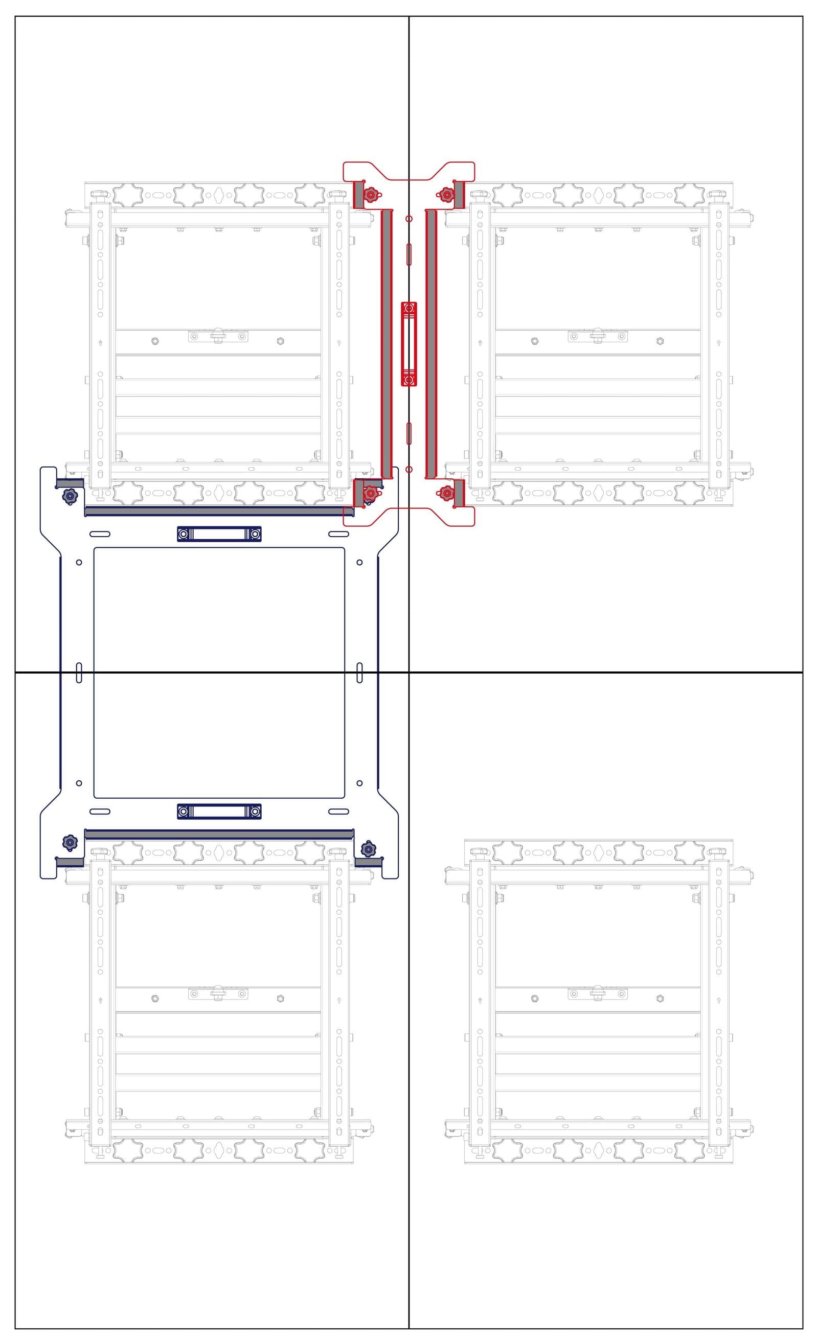 Alt View 1. Mount-It! - Video Wall Mount Bundle for 37–70" TVs – 4x MI-367 Mounts + Free Spacer, 110 lbs Capacity - Black.