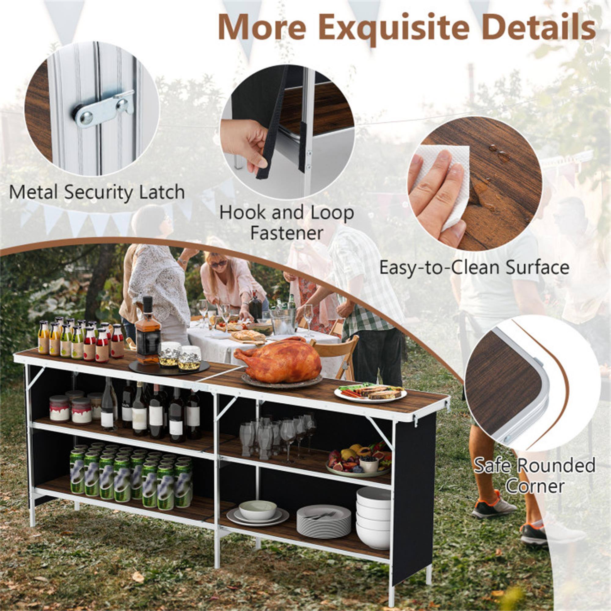 More Exquisite Details

- Metal Security Latch
- Hook and Loop Fastener
- Easy-to-Clean Surface
- Safe Rounded Corner