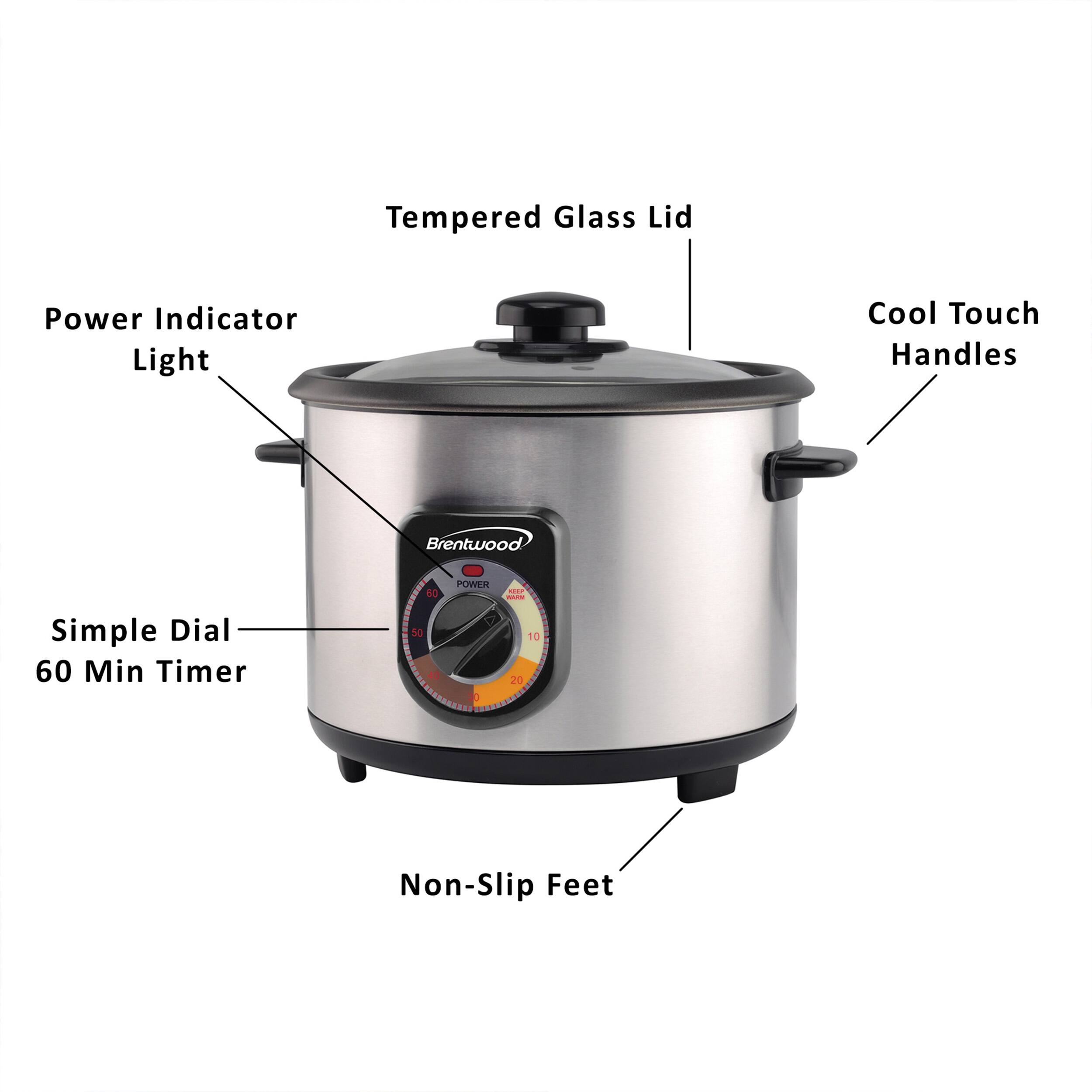Tempered Glass Lid  
Power Indicator Light  
Cool Touch Handles  
Simple Dial 60 Min Timer  
Brentwood POWER 40 ...  
EEAKE - so 10 20 L  
Non-Slip Feet