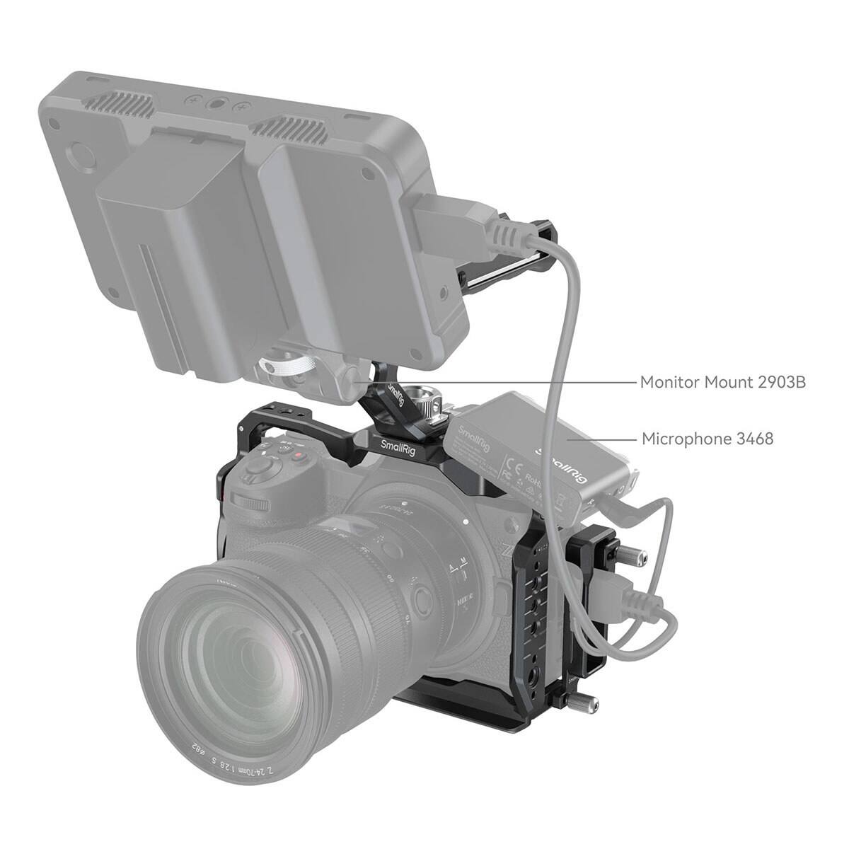 SmallRig Smellfing IC CE Eling fohk & Monitor Mount 2903B Microphone 3468