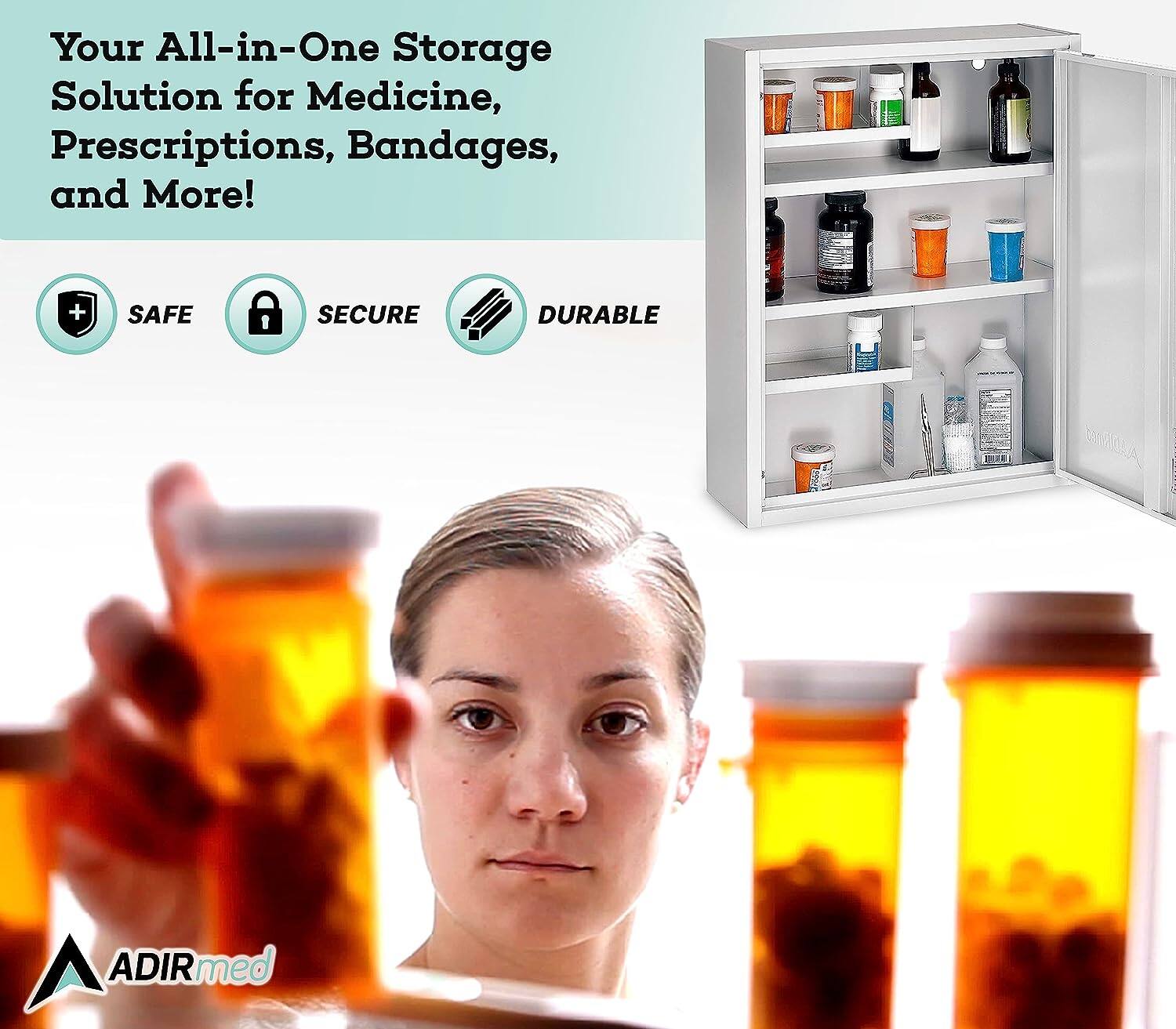 Your All-in-One Storage Solution for Medicine, Prescriptions, Bandages, and More! + SAFE SECURE DURABLE ADIRmed