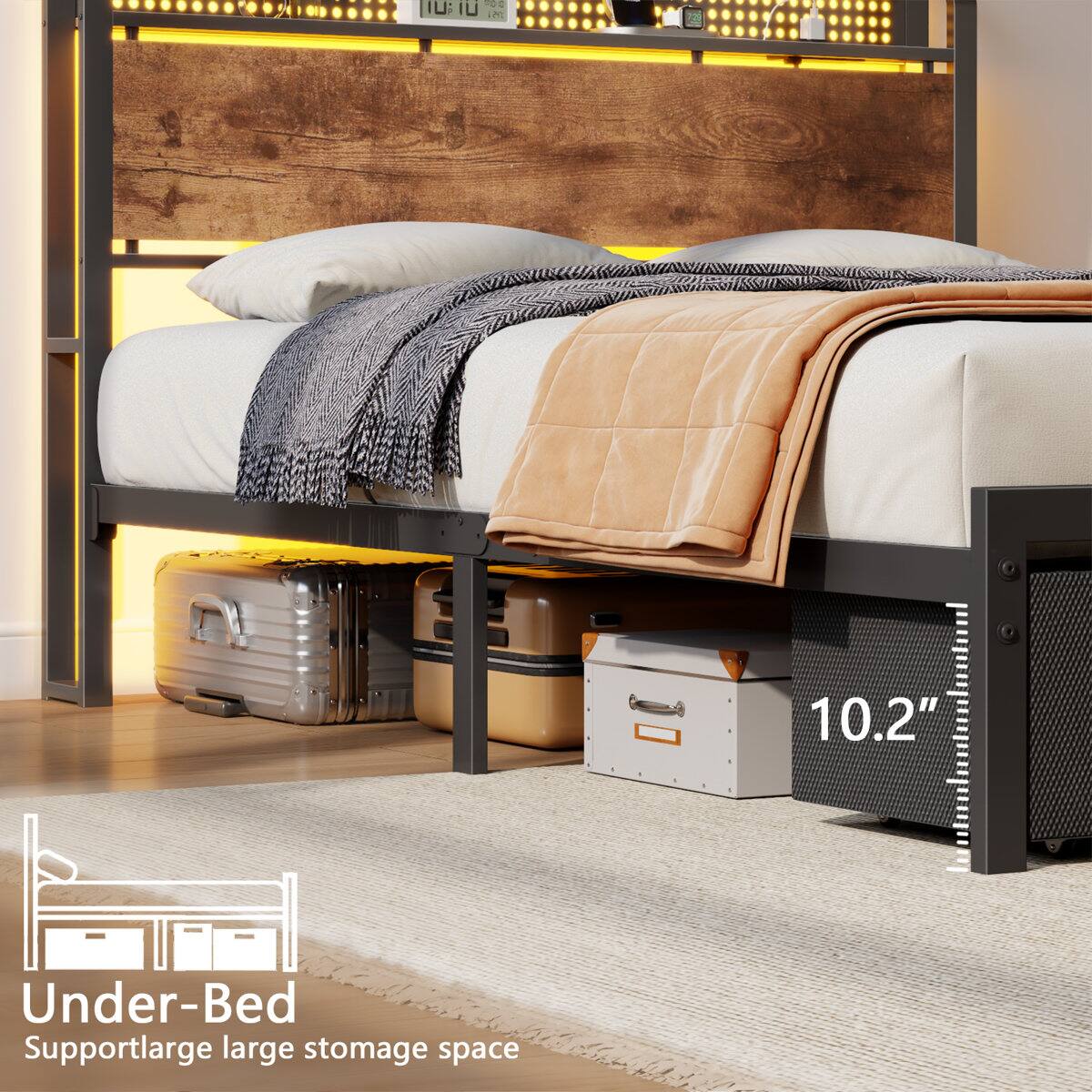 -00 10.2" Under-Bed Supportlarge large storage space