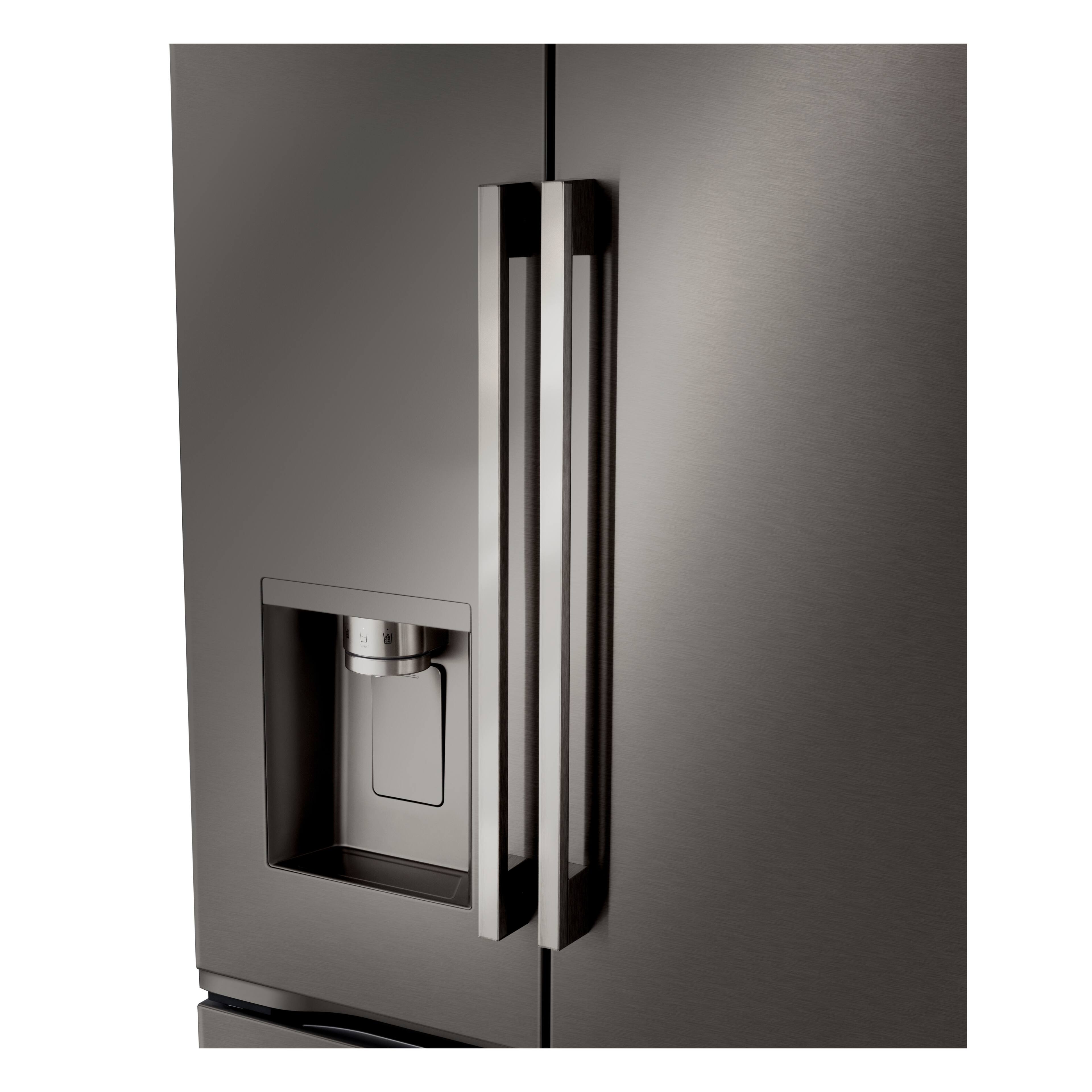 Alt View 14. LG - 36-in Counter-Depth MAX 23.7 Cu. Ft. French Door Smart Refrigerator with Zero Clearance and Dual Ice - PrintProof Black Stainless Steel.