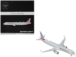 GeminiJets - Airbus A321neo Commercial Aircraft American Airlines (N413AN) Gemini 200 Series 1/200 & Airplane - Gray with Striped Tail