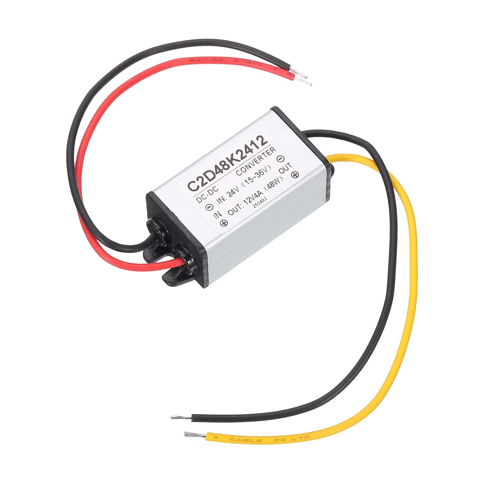 Unique Bargains - DC 24V to 12V 4A 48W Step Down Converter IP67 Waterproof for Car Truck Solar System - White