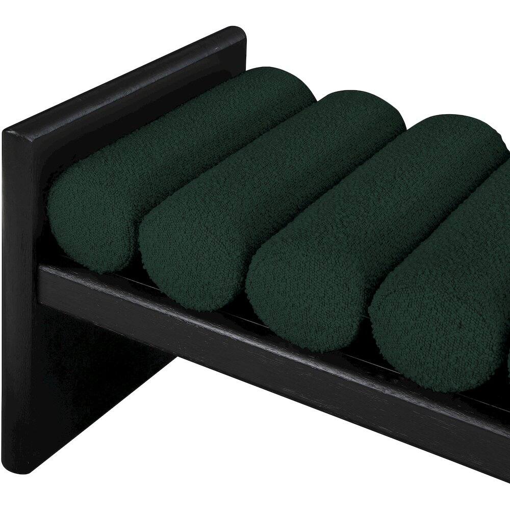 Alt View 4. Meridian Furniture - Waverly Green Boucle Fabric Bench - Green.
