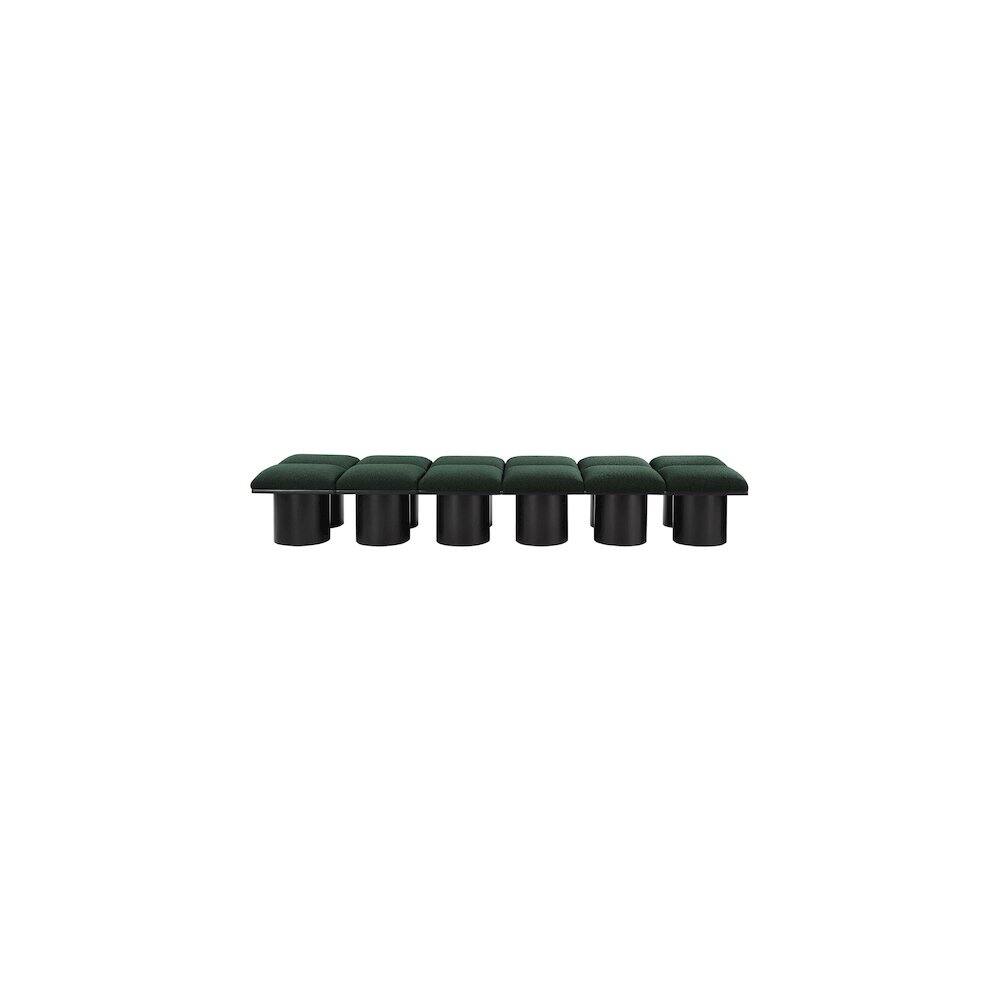 Angle. Meridian Furniture - Pavilion Green Boucle Fabric Bench - Green Boucle Fabric.