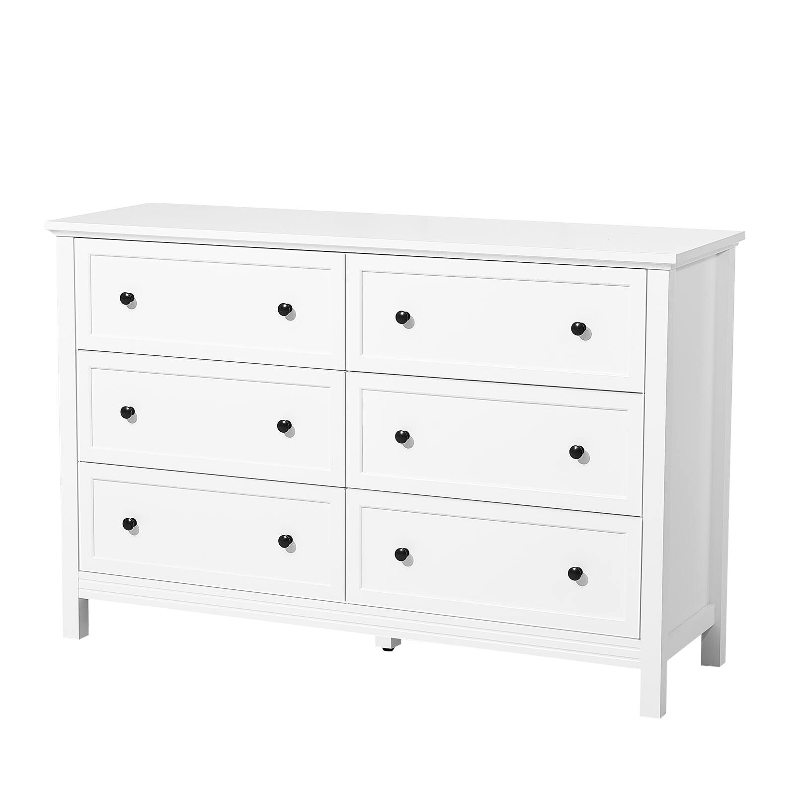 Alt View 5. VEVOR - 6 Drawer Dresser, Wooden Chest of Drawers with Sliding and Anti-tip Device, Retro Minimalist Dresser Chest - White.