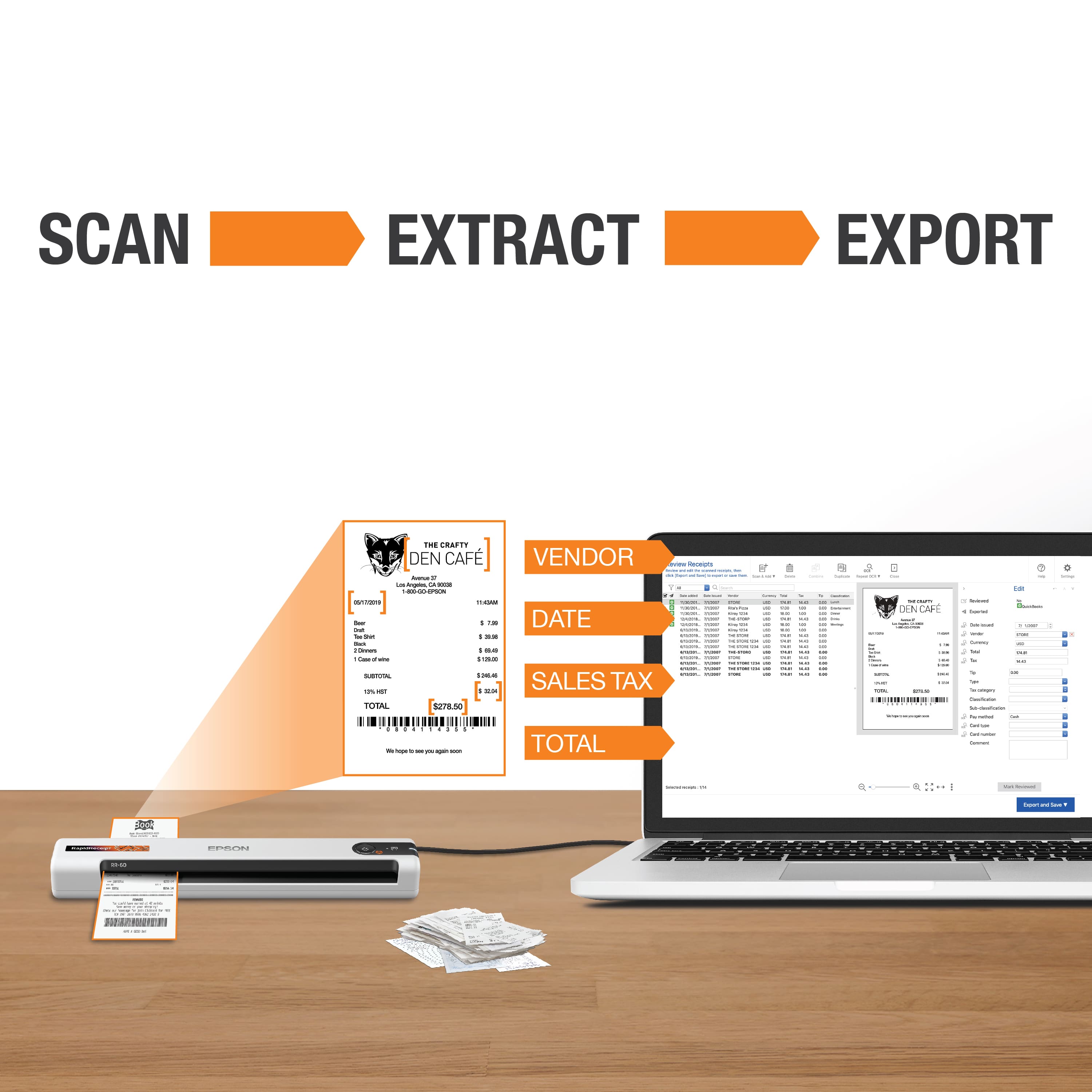SCAN EXTRACT EXPORT - CRaFiY DEN CAF VENDOR I Scenra ee - I ee - I : ee ee | - : - - - - .. : : | - : | | I - ee | ee ee ee ee | | : - ee ee J - DATE | | | | I : I - : I - I - - - - : - - - : : | - - I - I -- : : - - ee ee - - | i I - I : : I : | | I I : : - ad SALES TAX - - - TOTAL S7t i - - - - - TOTAL ee - | DENONE | | - - - - - i I : - : I - a I : | - I I - I - - - I - - / - - : - - a ee - : | | ee - a ... - - - - : Ce-eCes : - HARI