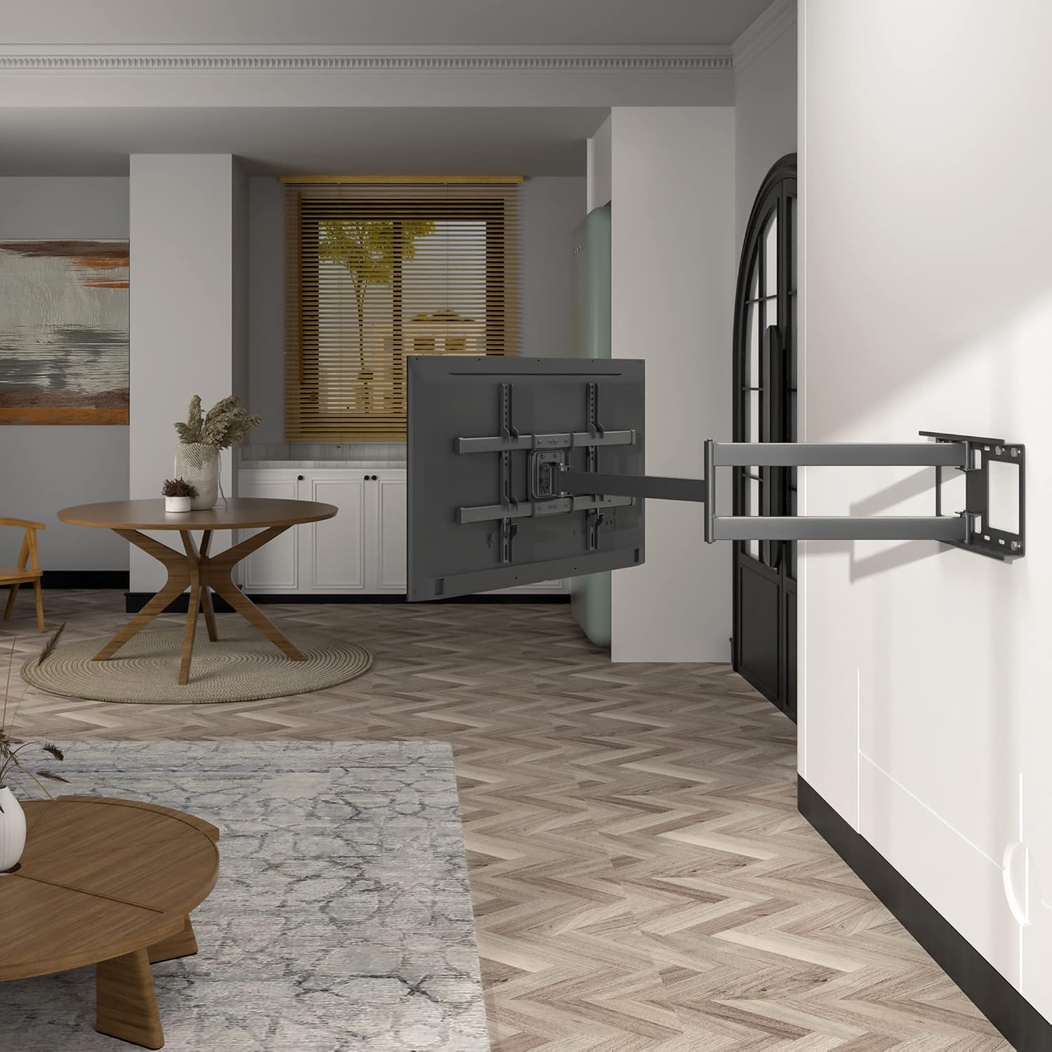 Alt View 3. FINEAK - TV Wall Mount with Extra Long Extendable Arm for 32-75 Inch TVs, Max VESA 600x400mm - Black.