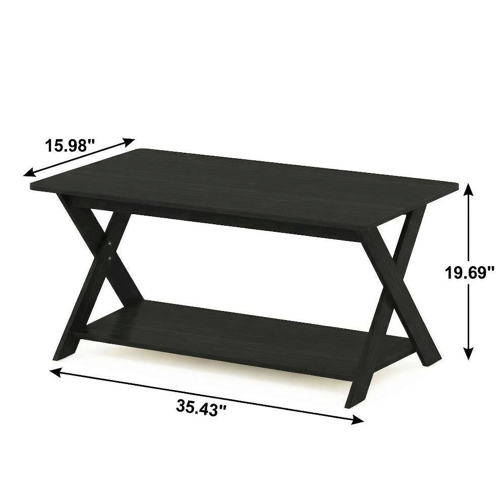 FurniFact - Coffee Table with Criss-Cross Design and Modern Minimalist Style - Espresso price history on PriceWatchPro