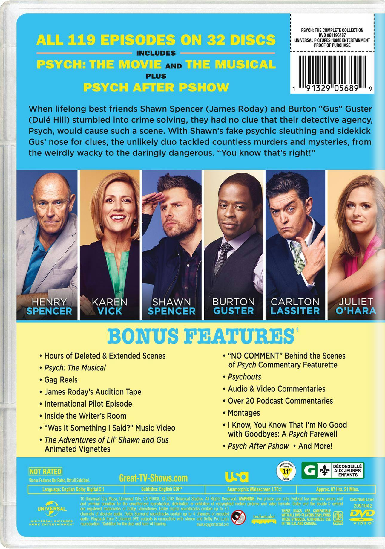 Back. Psych: The Complete Series (DVD Set) [DVD].