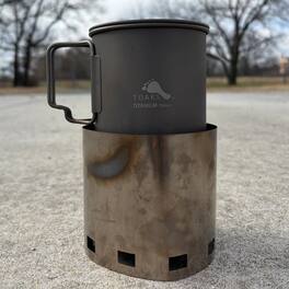 TOAKS - Titanium 750ml Pot, Siphon Alcohol Stove, Windscreen Pot Stand Combo - Silver