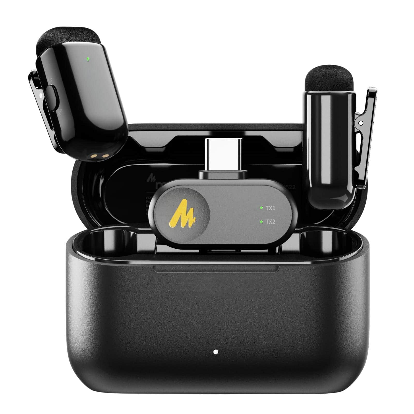 Dazzling Pops - Wave T1 Mini Wireless Lavalier Microphone For 17 16 15 Android With Usb c Plug Noise Cancellation Ai Voice - Type-C